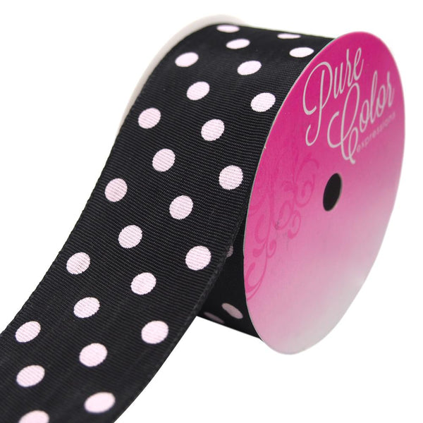 Taffeta Polka Dot Wired Edge Ribbon, Made in Germany, 1-1/2-Inch, 3-Yard