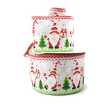 Glitter Christmas Gnomes with Gifts Wired Ribbon, 2-1/2-Inch, 10-Yard