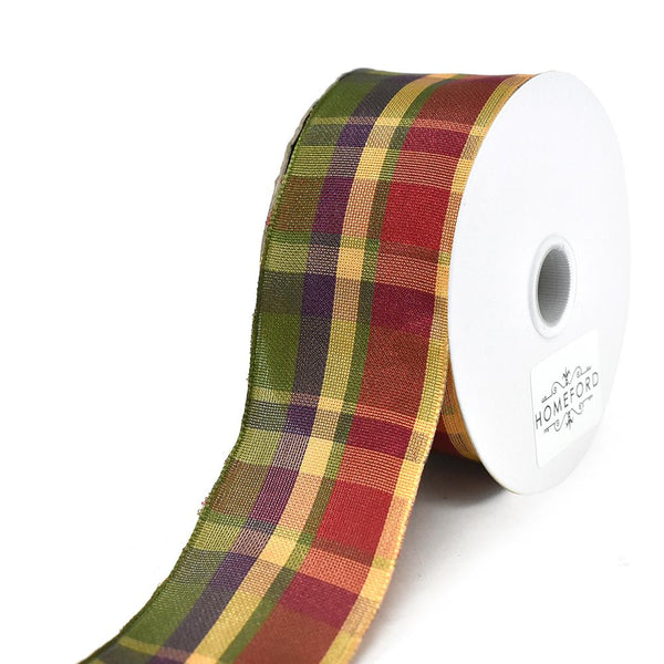 Fall Plaid Gretna Wired Ribbon, 1-1/2-Inch, 3-Yard