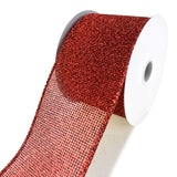 Christmas Glitzy Net Wired Ribbon, 2-1/2-Inch, 10-Yard