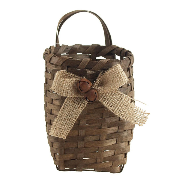 Wicker Baskets Burlap Straw Pouch, 5-1/2-Inch, Grey