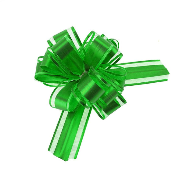 Snow Pull Bow Ribbon, 14 Loops, 1-1/4-Inch, 2-Count, Emerald Green