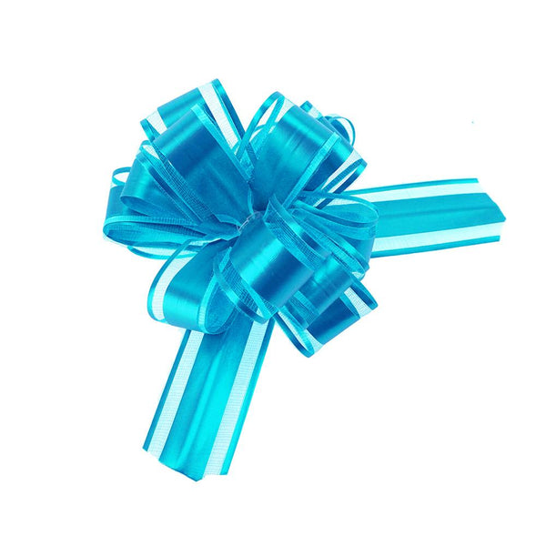 Snow Pull Bow Ribbon, 14 Loops, 1-1/4-Inch, 2-Count, Turquoise