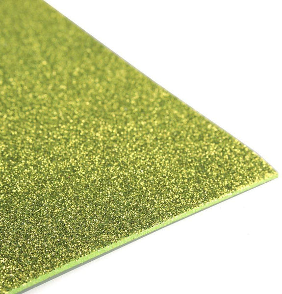 Glitter EVA Foam Sheet, 9-1/2-Inch x 12-Inch, 10-Piece, Apple Green