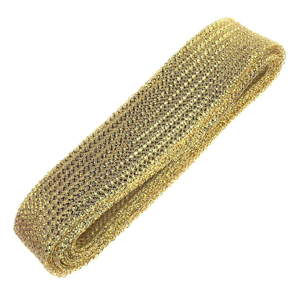 Waffle Wash Deco Flex Ribbon, 2-1/2-Inch, 20 Yards, Gold