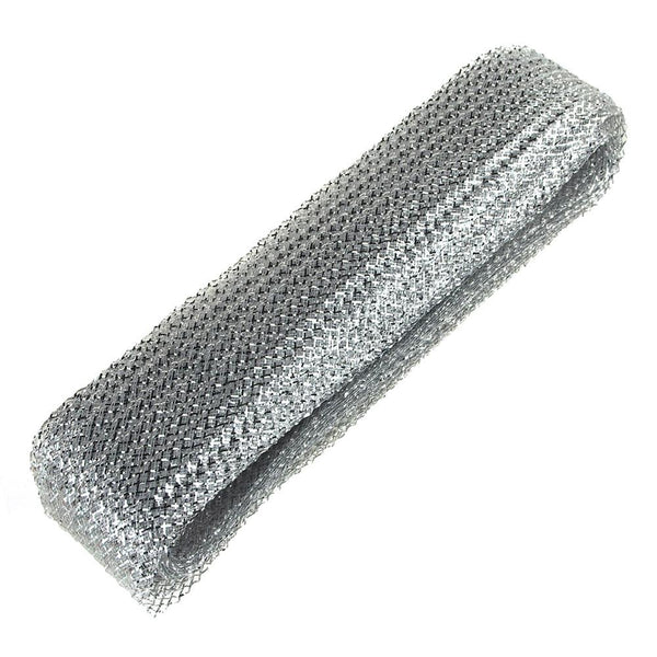 Waffle Wash Deco Flex Ribbon, 2-1/2-Inch, 20 Yards, Silver