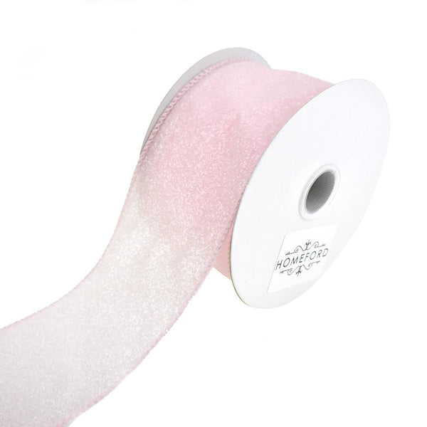 Crystal Rocks Wired Edge Glitter Ribbon, 2-1/2-Inch, 10-Yard, Light Pink