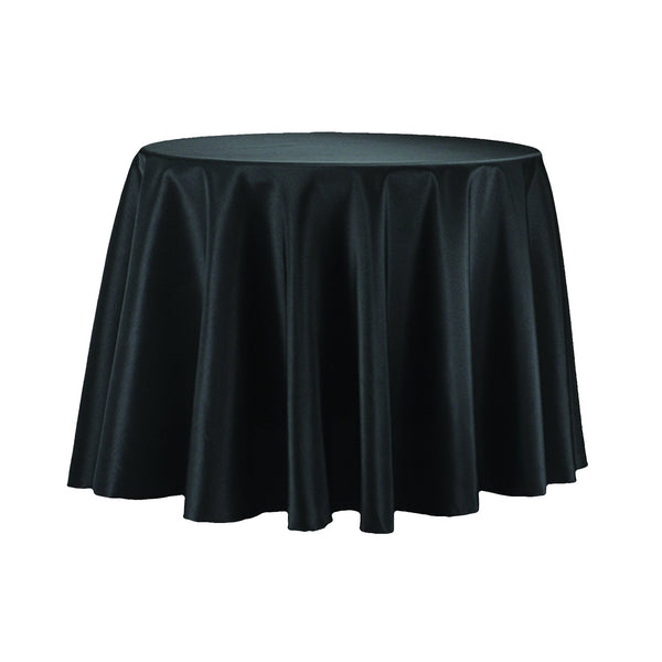 Round Polyester Tablecloth, 90-Inch, Black