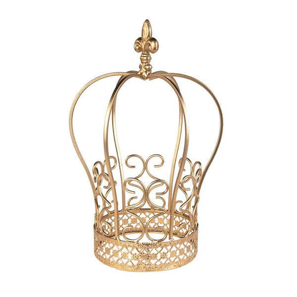 Gold Metal Swirl Crown Cake Topper Centerpiece, 9-Inch