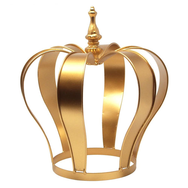 Gold Metal Crown Cake Topper Centerpiece, 10-Inch