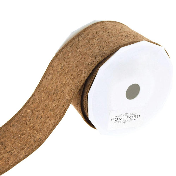 Natural Cork Ribbon Wired Edge, 2-1/2-Inch, 10-Yard