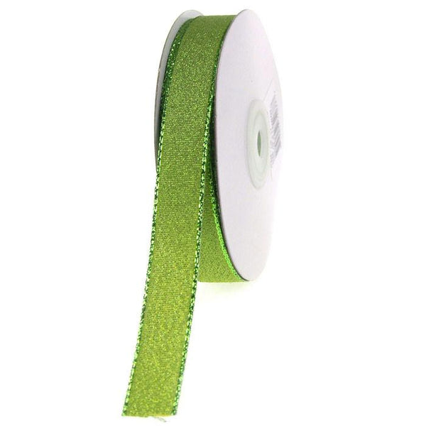 Shimmering Metallic Ribbon, 5/8-Inch, 25 Yards, Apple Green