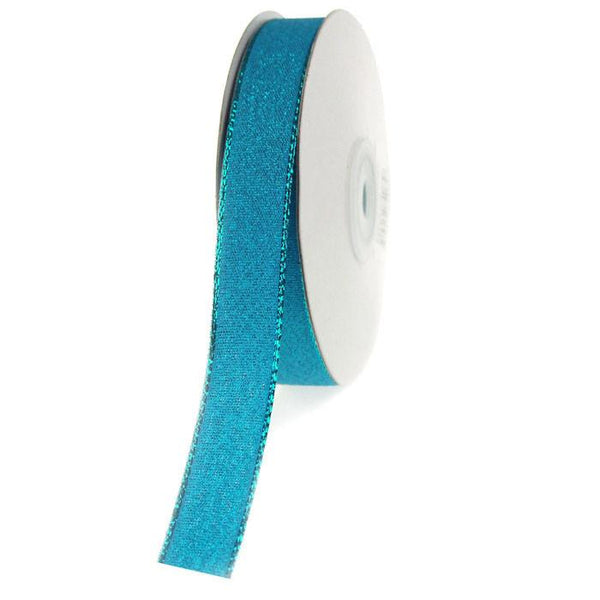 Shimmering Metallic Ribbon, 5/8-Inch, 25 Yards, Turquoise