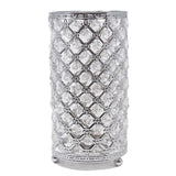 Metal Crystal Candle Holder with Hanging Beads, 9-1/2-Inch