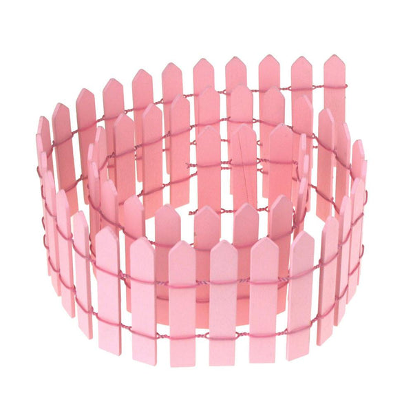 Miniature Wood Picket Fence, 36-Inch, Pink