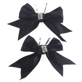 Pre-Tied Satin Bows with Rhinestone, 4-Inch, 2-Piece