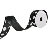 Glittered Jumbo Polka Dots Satin Wired Ribbon, 1-1/2-Inch, 10-Yard