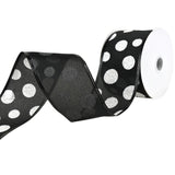 Glittered Jumbo Polka Dots Satin Wired Ribbon, 2-1/2-Inch, 10-Yard