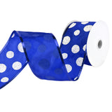 Glittered Jumbo Polka Dots Satin Wired Ribbon, 2-1/2-Inch, 10-Yard