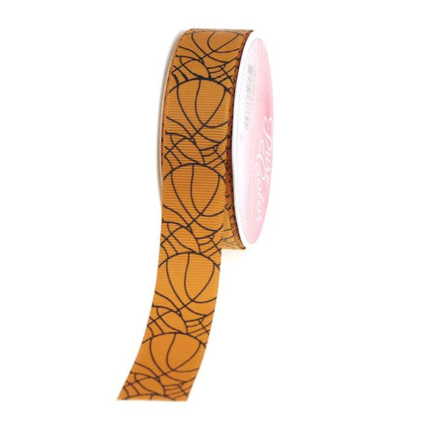 Basketball Print Grosgrain Ribbon, 7/8-Inch, 5 Yards