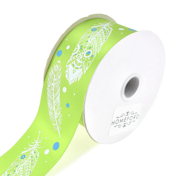 Falling Feathers Printed Ribbon, 1-1/2-Inch, 3-Yard