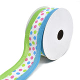 Candy Polka Dots Wired Printed Ribbon, 1-1/2-Inch, 10-Yard