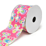 Butterflies Satin Wired Printed Ribbon, 2-1/2-Inch, 10-Yard