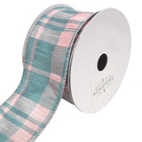 Catalina Plaid Wired Dupioni Ribbon, 2-1/2-Inch, 10 Yards