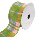 Catalina Plaid Wired Dupioni Ribbon, 2-1/2-Inch, 10 Yards