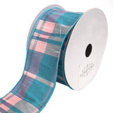 Catalina Plaid Wired Dupioni Ribbon, 2-1/2-Inch, 10 Yards