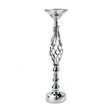 Tall Twisted Candle Holder Metal Centerpiece, 22-3/4-Inch, Silver