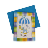 3D Baby Shower Horse Rocker Invitations, 4-Inch, 10-Piece, Blue