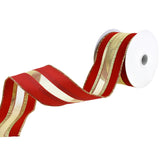 Christmas Velvet Mesh Center Wired Ribbon, 2-1/2-Inch