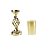 Twisted Candle Holder with Glass Cylinder Centerpiece, 16-Inch, Gold