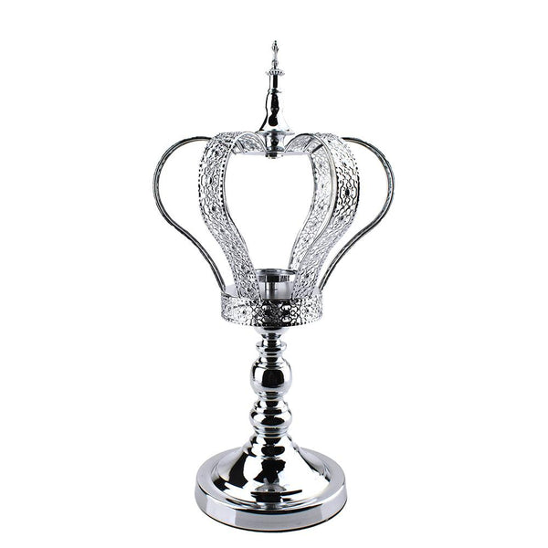 Metal Crown Table Centerpiece, Silver, 18-Inch