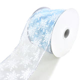 Glittered Snowflakes Sheer Wired Ribbon, 2-1/2-Inch, 10-Yard