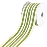 Woven French Stripes Wired Ribbon, 2-1/2-Inch, 10-Yard