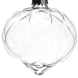 Fillable Glass Diamond Cut Onion Christmas Ornament, 3-Inch