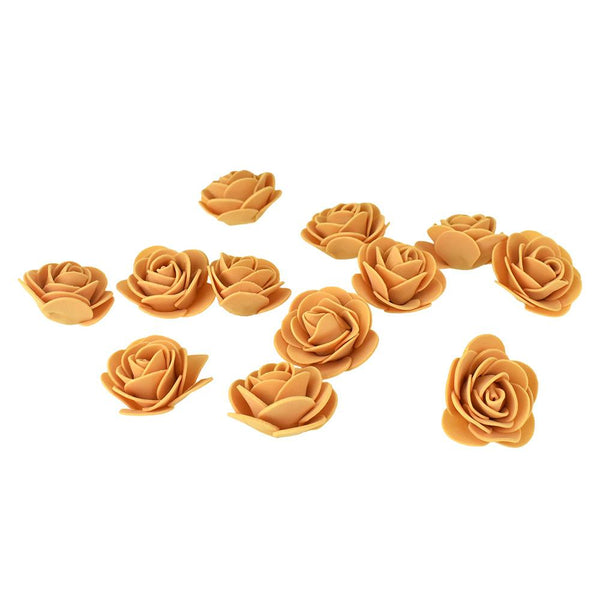 Craft Foam Roses, Gold, 1-3/4-Inch, 12-Count