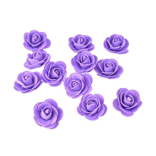 Craft Foam Roses, Lavender, 1-3/4-Inch, 12-Count