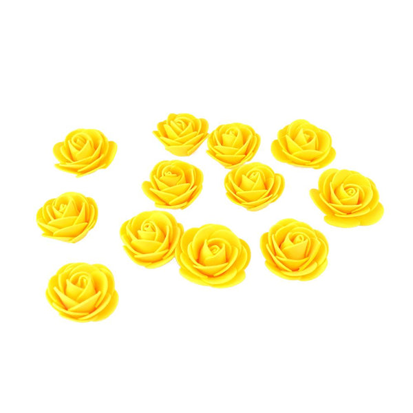 Craft Foam Roses, Yellow, 1-3/4-Inch, 12-Count