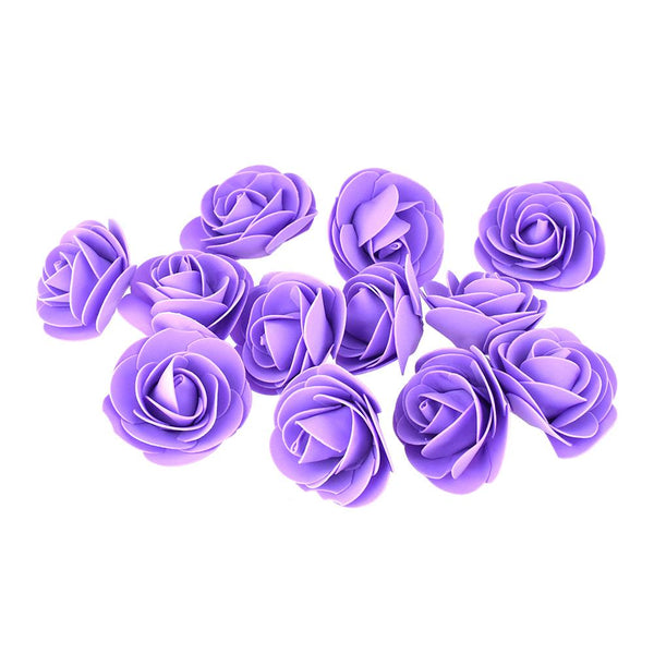 Craft Foam Roses, Lavender, 3-Inch, 12-Count