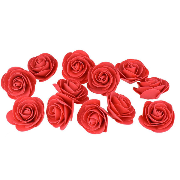 Craft Foam Roses, Red, 3-Inch, 12-Count