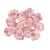 Rose Paper Flower Embellishment, 2-1/2-Inch, 12-Count