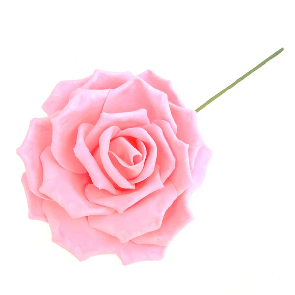 Rose Foam Flower with Stem, Pink, 9-Inch