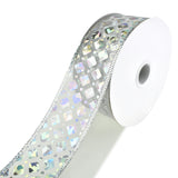 Embossed Diamonds Sheer Wired Ribbon, 1-1/2-Inch, 10-Yard