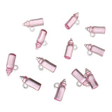 Acrylic Plastic Baby Bottle Charm Favors, 12-Count, 1-1/2-Inch