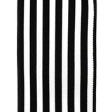 Flocked Classic Cabana Stripes Wired Ribbon, 4-Inch, 10-Yard - Black