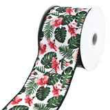 Tropical Hibiscus Wired Ribbon, 2-1/2-Inch, 10-Yard