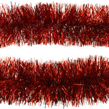 Tinsel Foil Christmas Garland, 6-1/2-Feet - Red